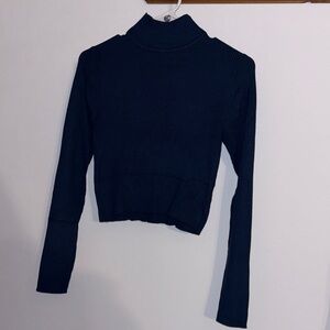 Dark Blue Turtleneck Sweater